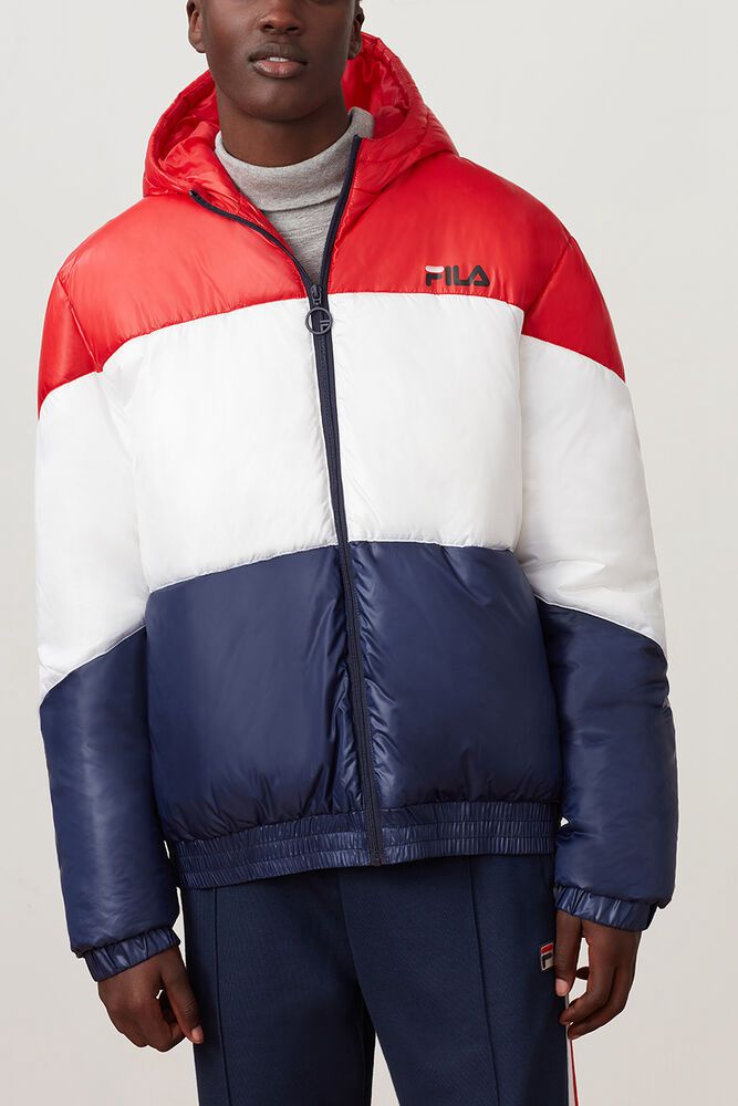 Fila Jakke Herre Rød/Hvite/Marineblå Tatum Wind 648013-XBG